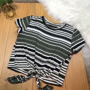 Striped Cropped Top #736